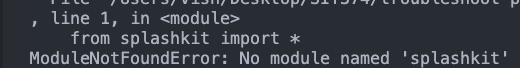 ModuleNotFoundError: No module named 'splashkit' in Python